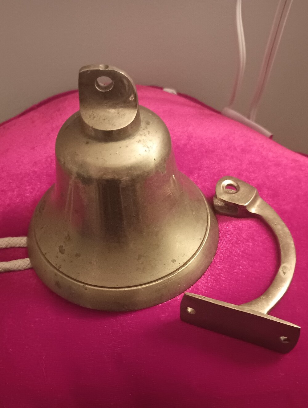 Solid Brass Nautical Bell - Pivot Wall Mount Patio, Bar, Dinner Bell